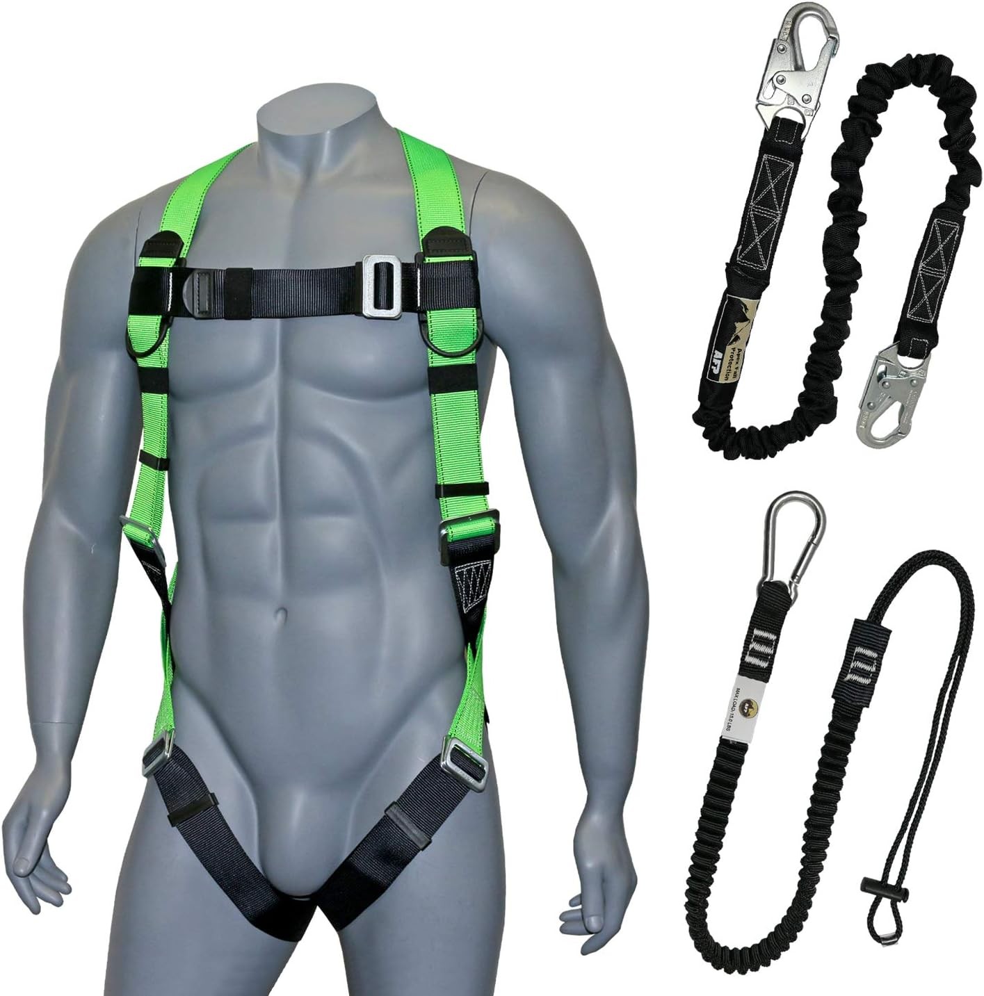 Fall-Arrest Harness Kit, Safety Lanyards, ANSI OSHA, 310lbs