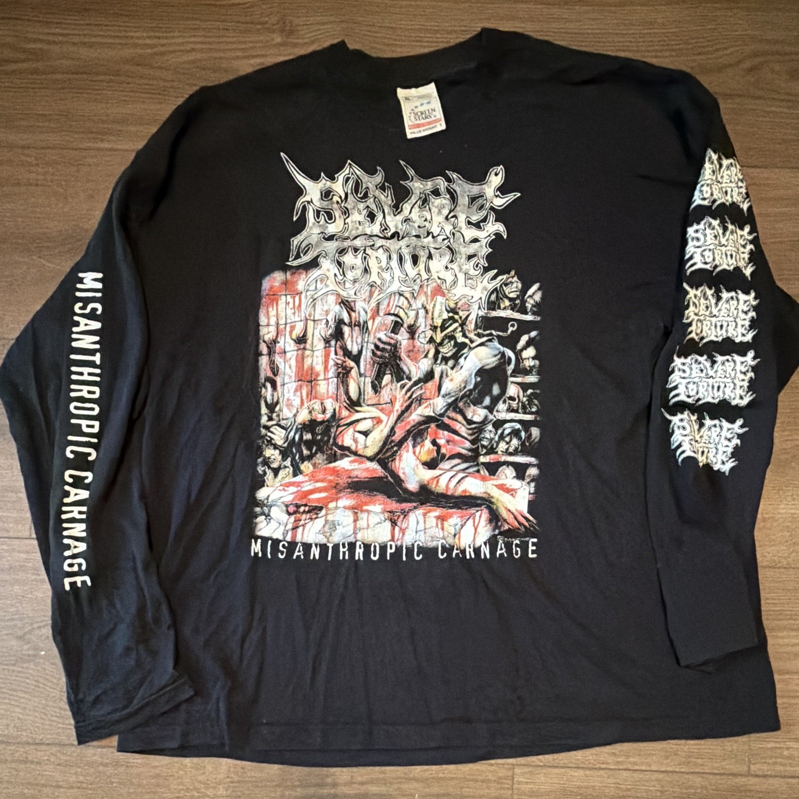 Severe Torture - Misanthropic Carnage - Vintage Longsleeve XL Screen Stars Severe Torture - Misanthropic Carnage - Vintage Longsleeve XL Screen Stars