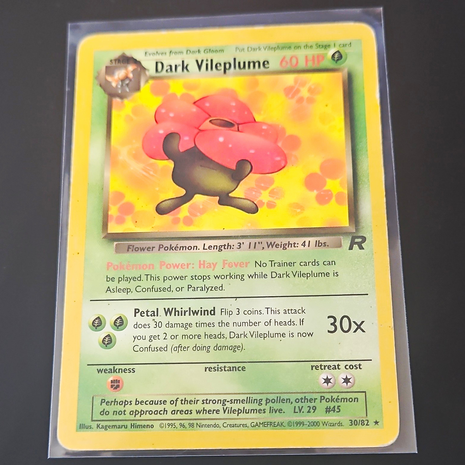 Pokemon TCG Dark Vileplume Team Rocket 30/82 Rare Unlimited 60 HP EN Pokemon TCG Dark Vileplume Team Rocket 30/82 Rare Unlimited 60 HP EN