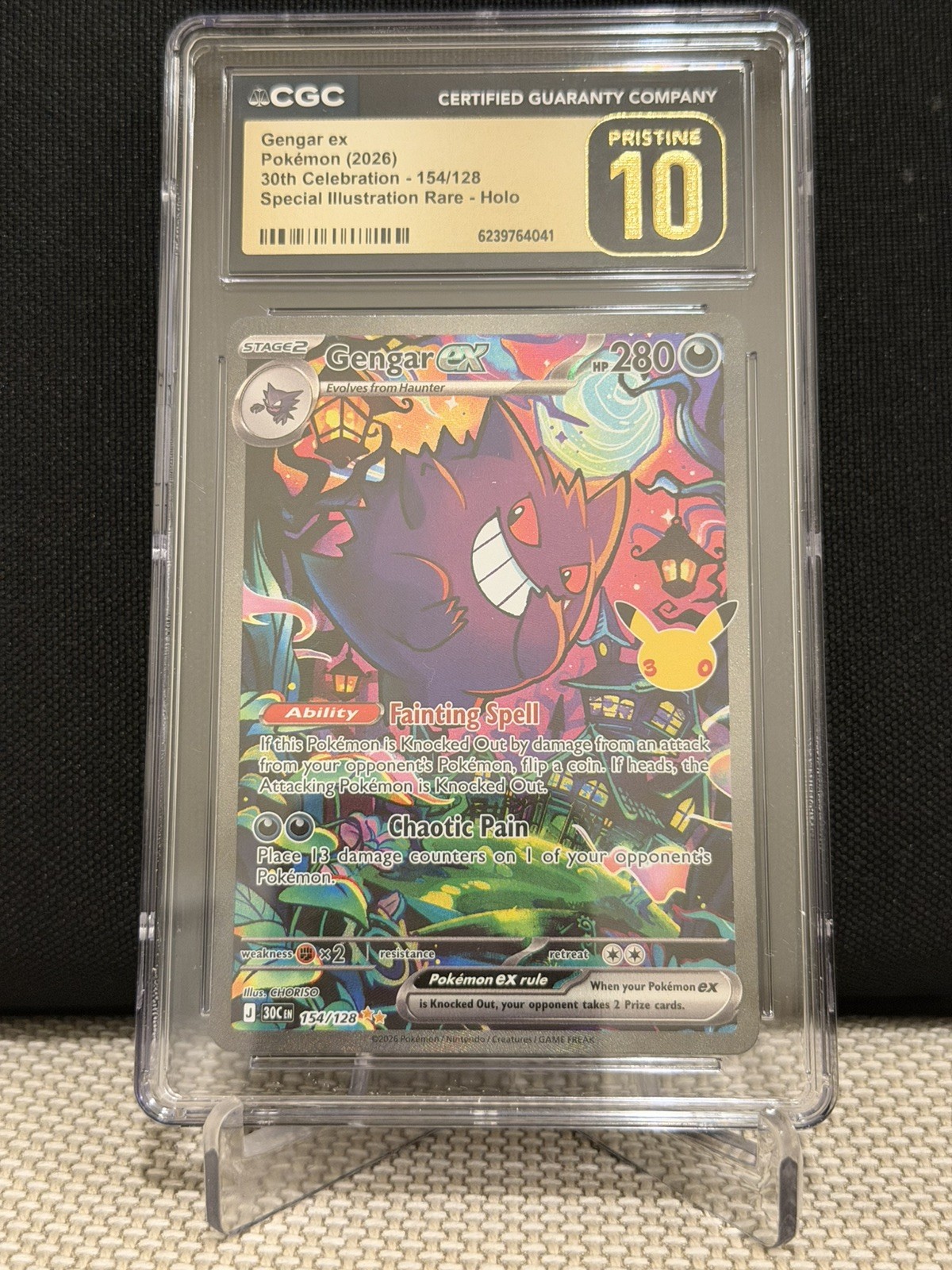 Pokemon 2026 Gengar Ex SIR 30th Celebration 154/128 CGC Pristine 10