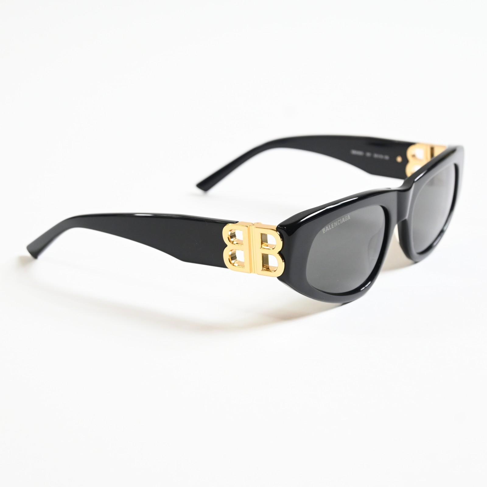 Balenciaga BB0095S 001 Womens Authentic Sunglasses Black/Gold, 53mm - New