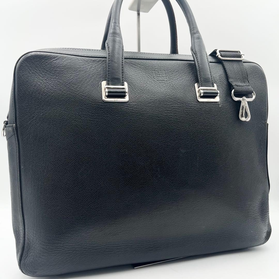 Dunhill Cadogan Briefcase 2-Way A4 Black Leather Logo Shoulder Bag Dunhill Cadogan Briefcase 2-Way A4 Black Leather Logo Shoulder Bag