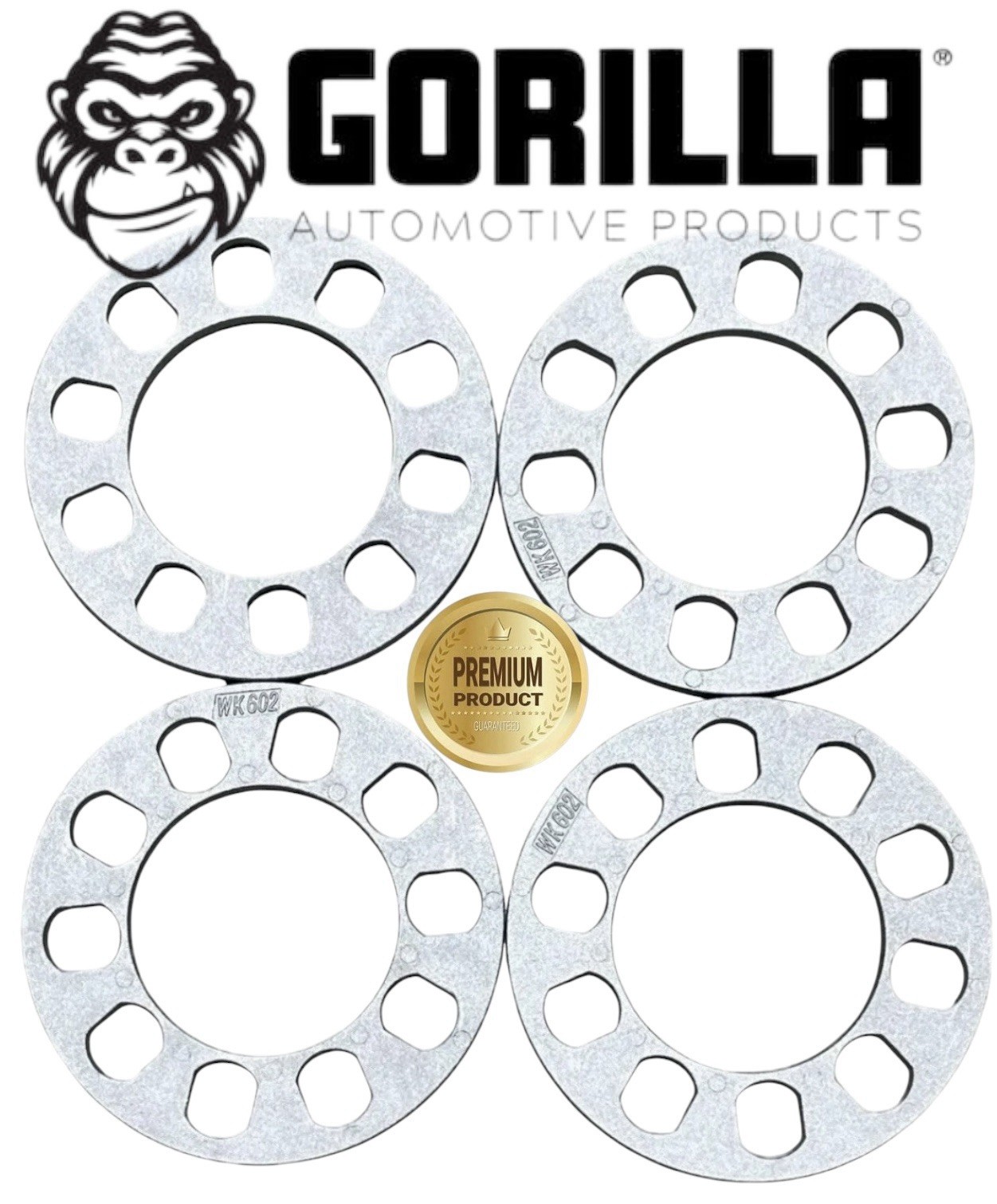 (4) 1/4” 5 Lug Universal Wheel Spacer 5x4.5 (115) 5x4.75 (120) 5x5 (127) GORILLA