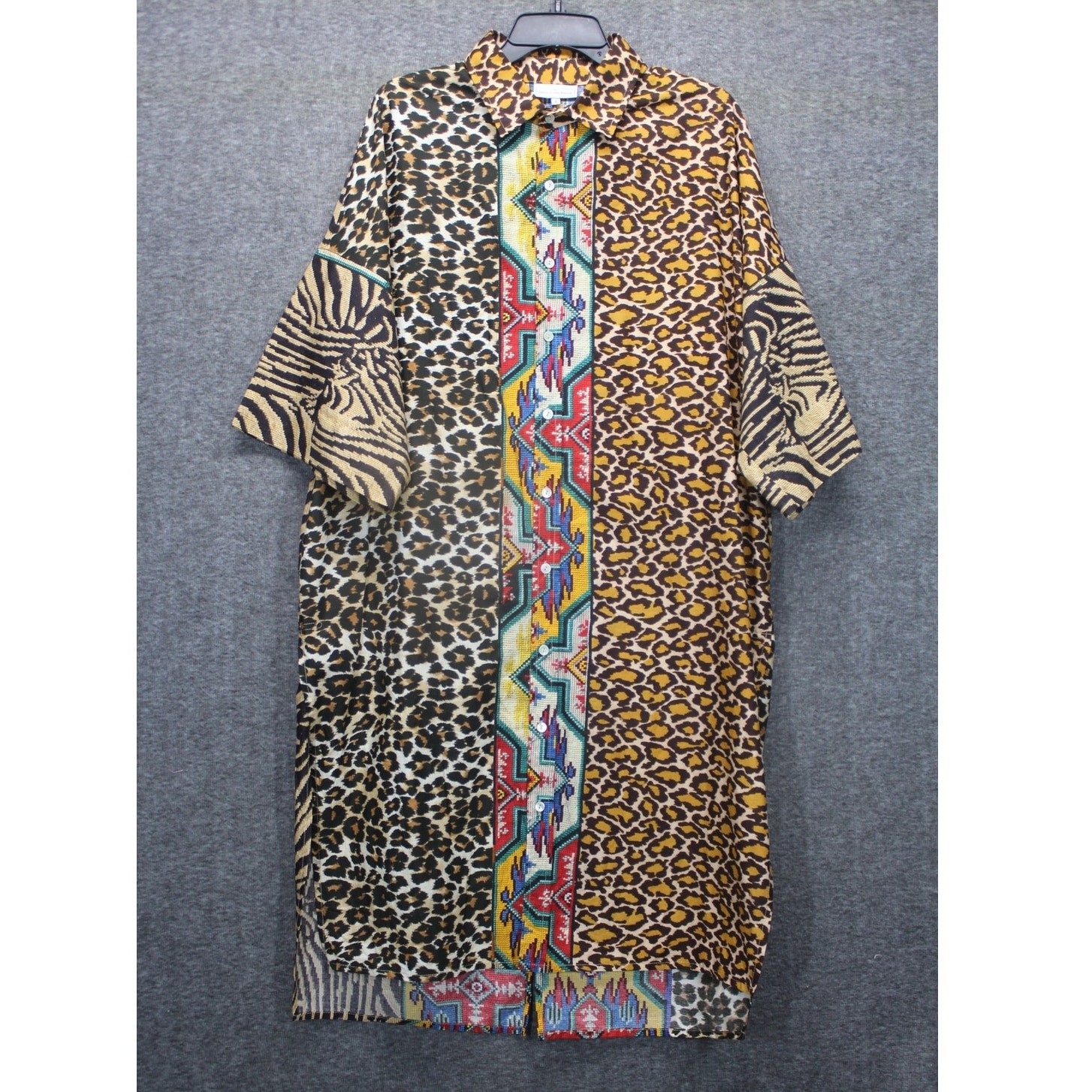 Pierre-Louis Marcia Shirt Dress Mixed Print Women\'s Small Pierre-Louis Marcia Shirt Dress Mixed Print Women\'s Small