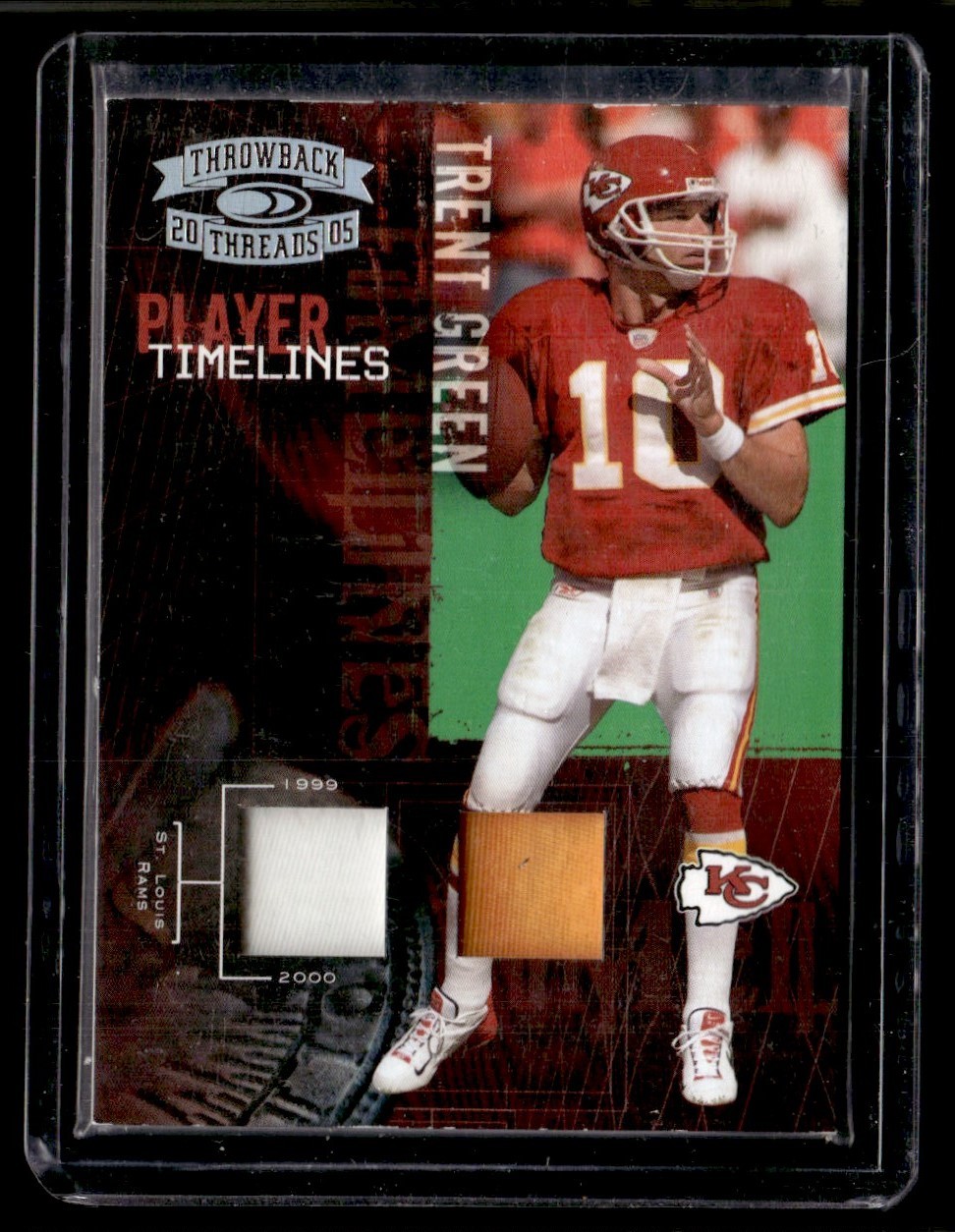 2005 Donruss Throwback Threads Player Timelines Dual Material Prime Trent Green 2005 Donruss Throwback Threads Player Timelines Dual Material Prime Trent Green