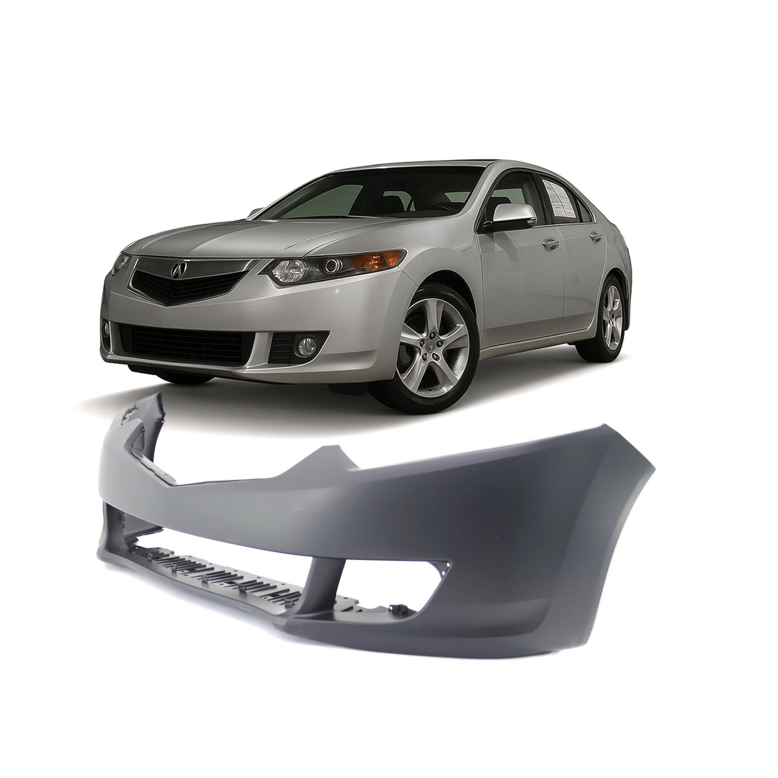 2009-2010 Acura TSX Sedan Primed Front Bumper Cover AC1000162 04711TL2A90ZZ
