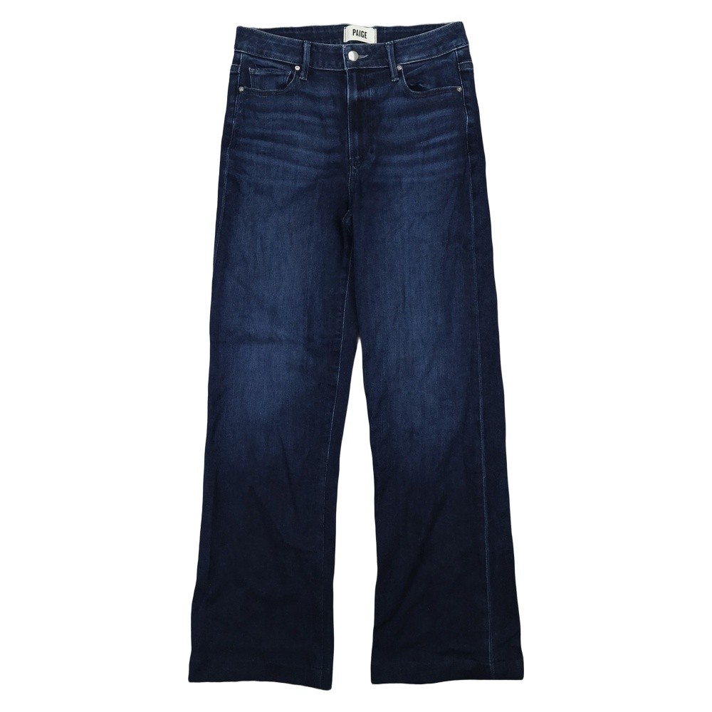 PAIGE Jeans Womens 27 Blue Denim Leenah High Rise Wide Leg Pants Stretch 27x29