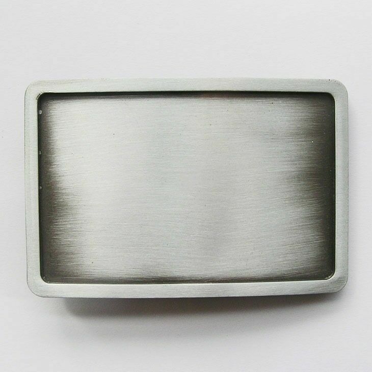 Antique Silver Rectangle Blank  Metal Belt Buckle
