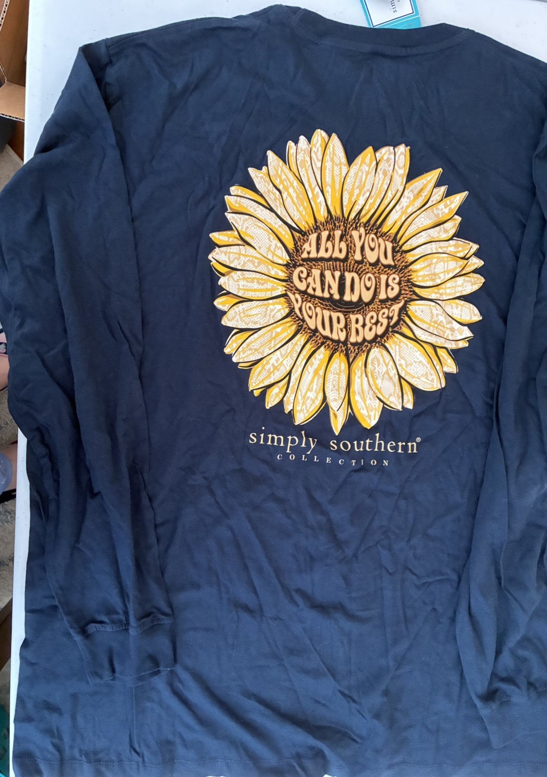 NWT SIMPLY SOUTHERN “All you can do is your best” Long Sleeve T-shirt Sz X-Large