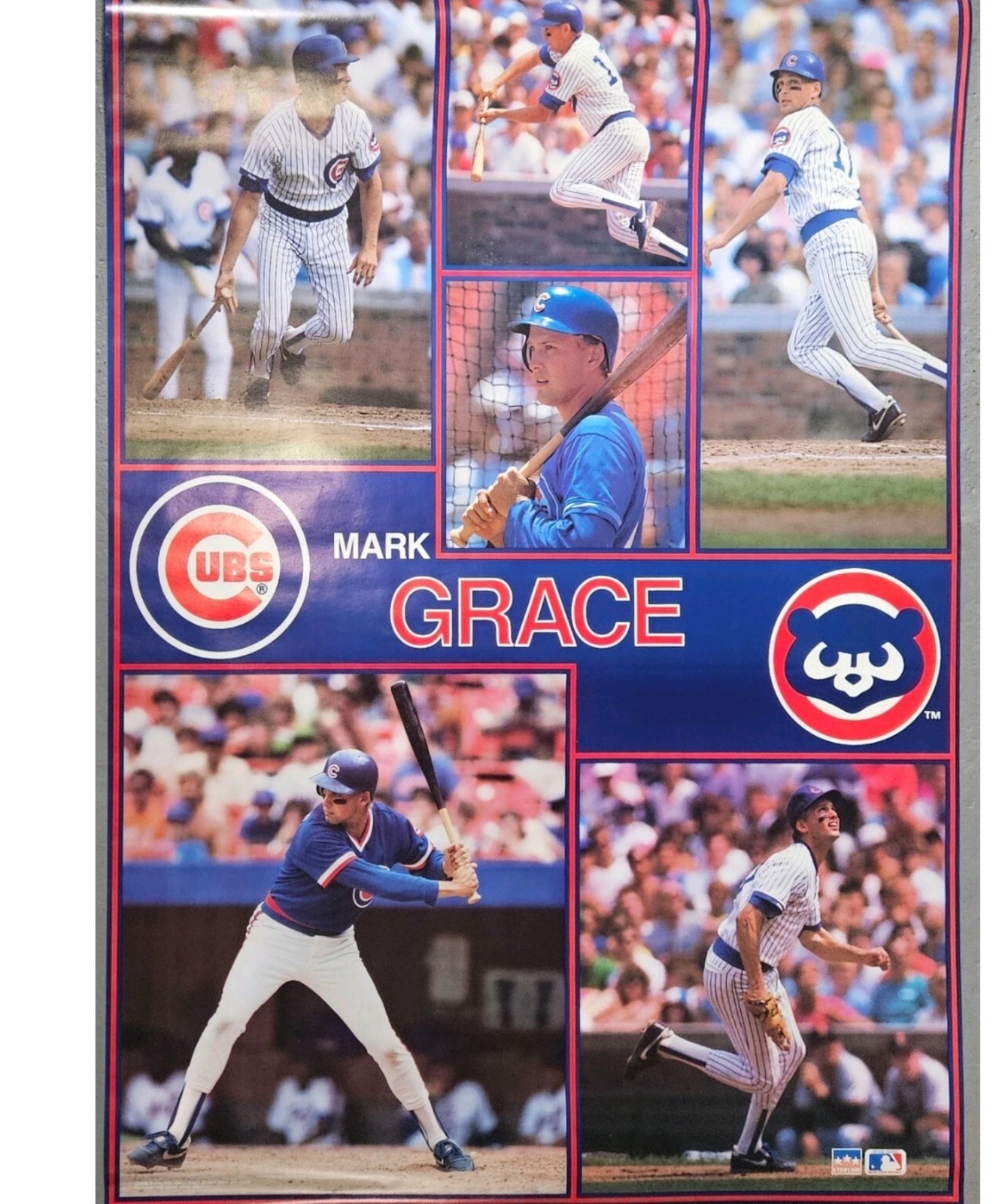 RARE MARK GRACE CUBS 1990 HUGE VINTAGE ORIGINAL MLB STARLINE POSTER RARE MARK GRACE CUBS 1990 HUGE VINTAGE ORIGINAL MLB STARLINE POSTER