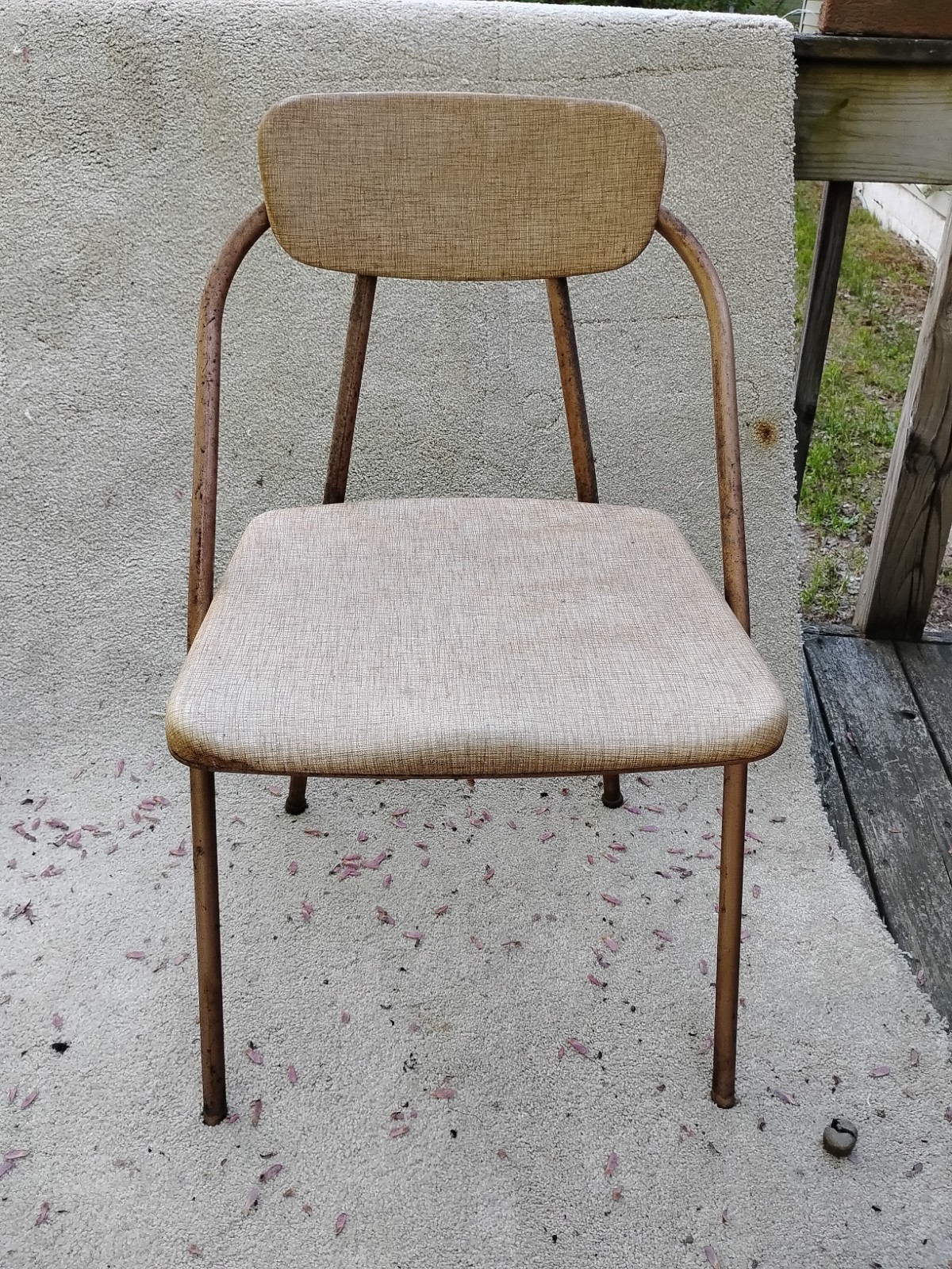 Metal Vintage Folding Chair MCM Hamilton Cosco Stylaire Atomic Abstract