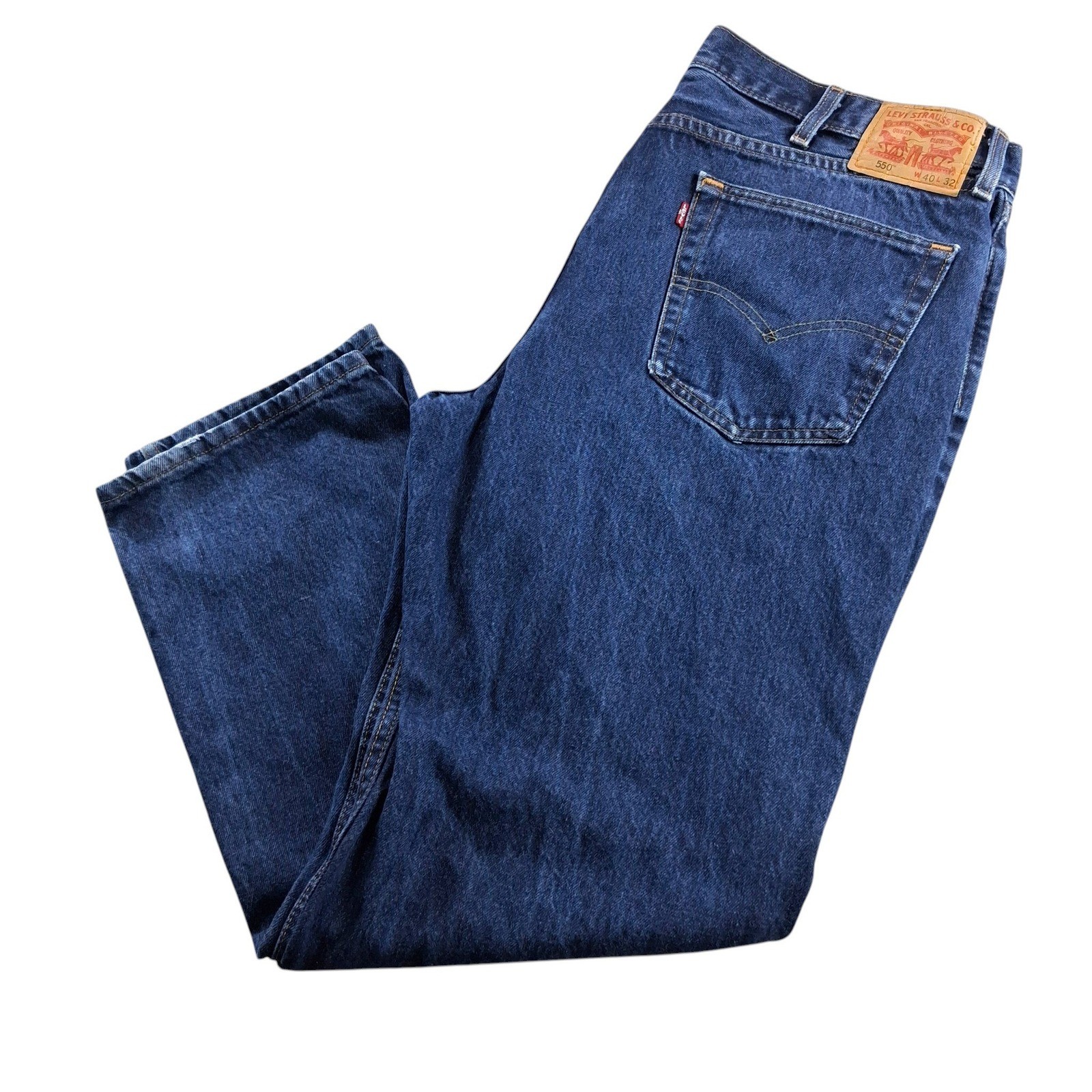 Levi\'s 550 Relaxed Fit Jeans Mens 40x32 Dark Indigo Blue Denim