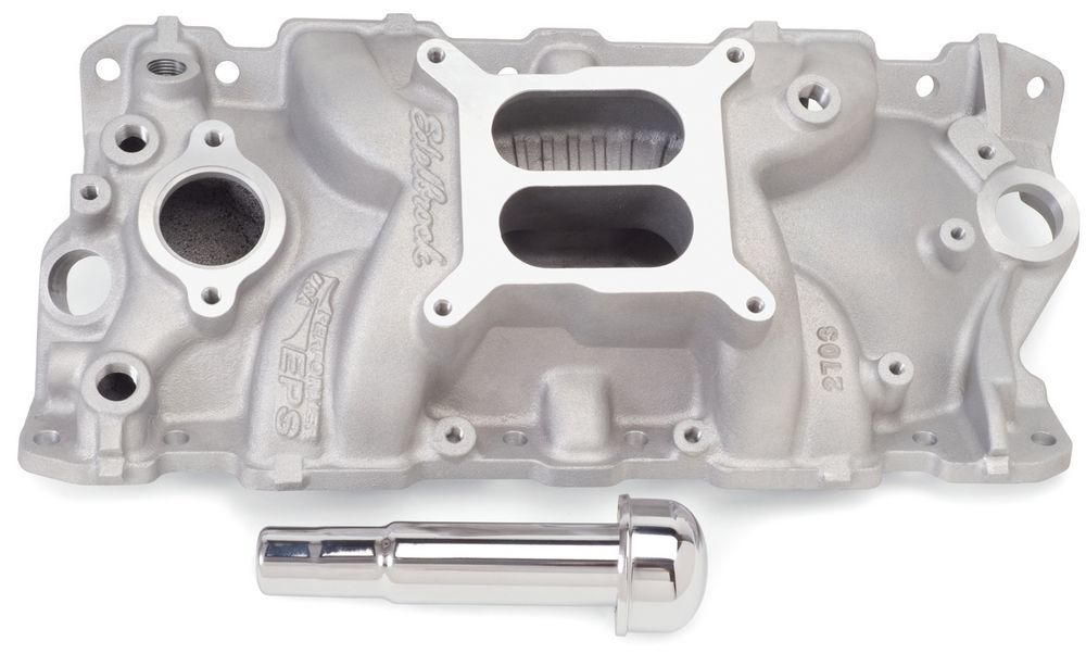 Performer EPS Intake Manifold w/ Oil Fill Tube for 1955-86 Small Block Chevy