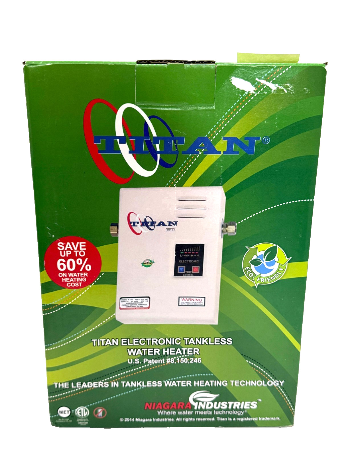 Titan Electronic Tankless Water Heater Space Saver, Lightweight N-120X, White Titan Electronic Tankless Water Heater Space Saver, Lightweight N-120X, White