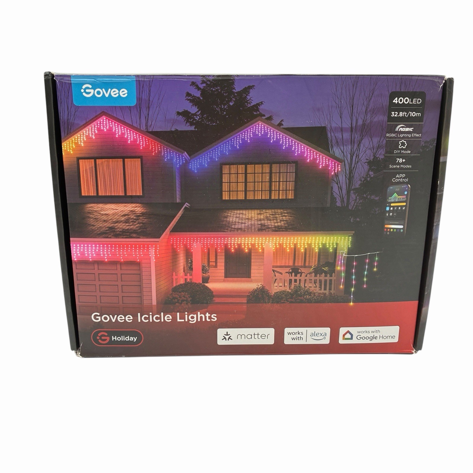 Govee Icicle Lights H70D1 32.8ft 400 LED RGBIC Matter Alexa Tested