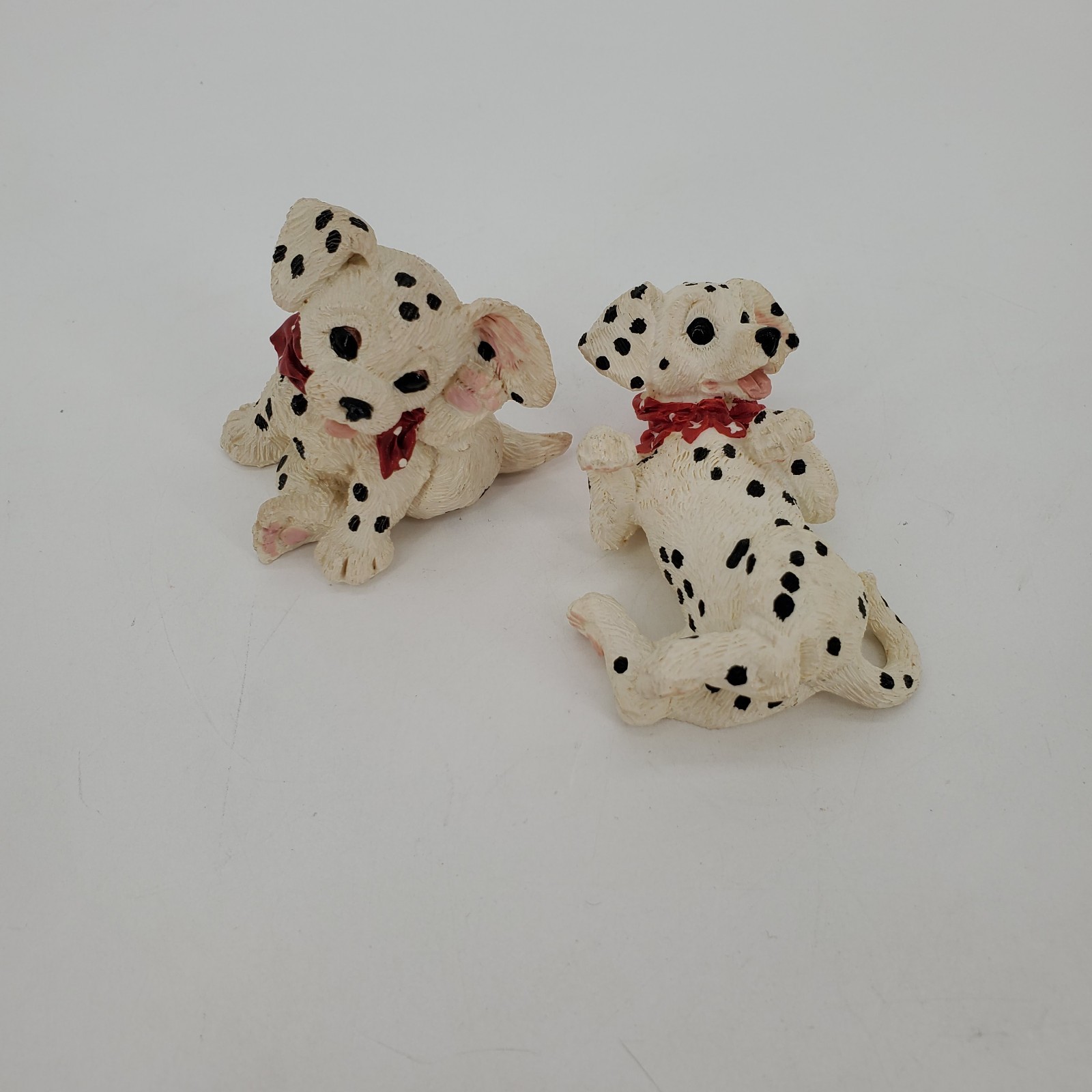 Vintage Kathy Wise 1994 & 1992 Dalmatian Puppies Set Of 2 With Red Scarfs Vintage Kathy Wise 1994 & 1992 Dalmatian Puppies Set Of 2 With Red Scarfs