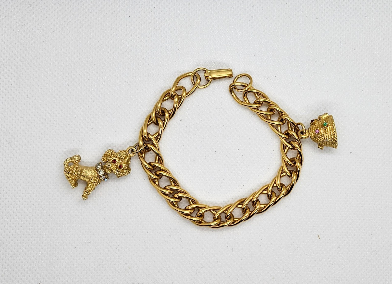 VINTAGE 1960s HOBCO House of Borvani Charm Bracelet Poodle Bee Hive