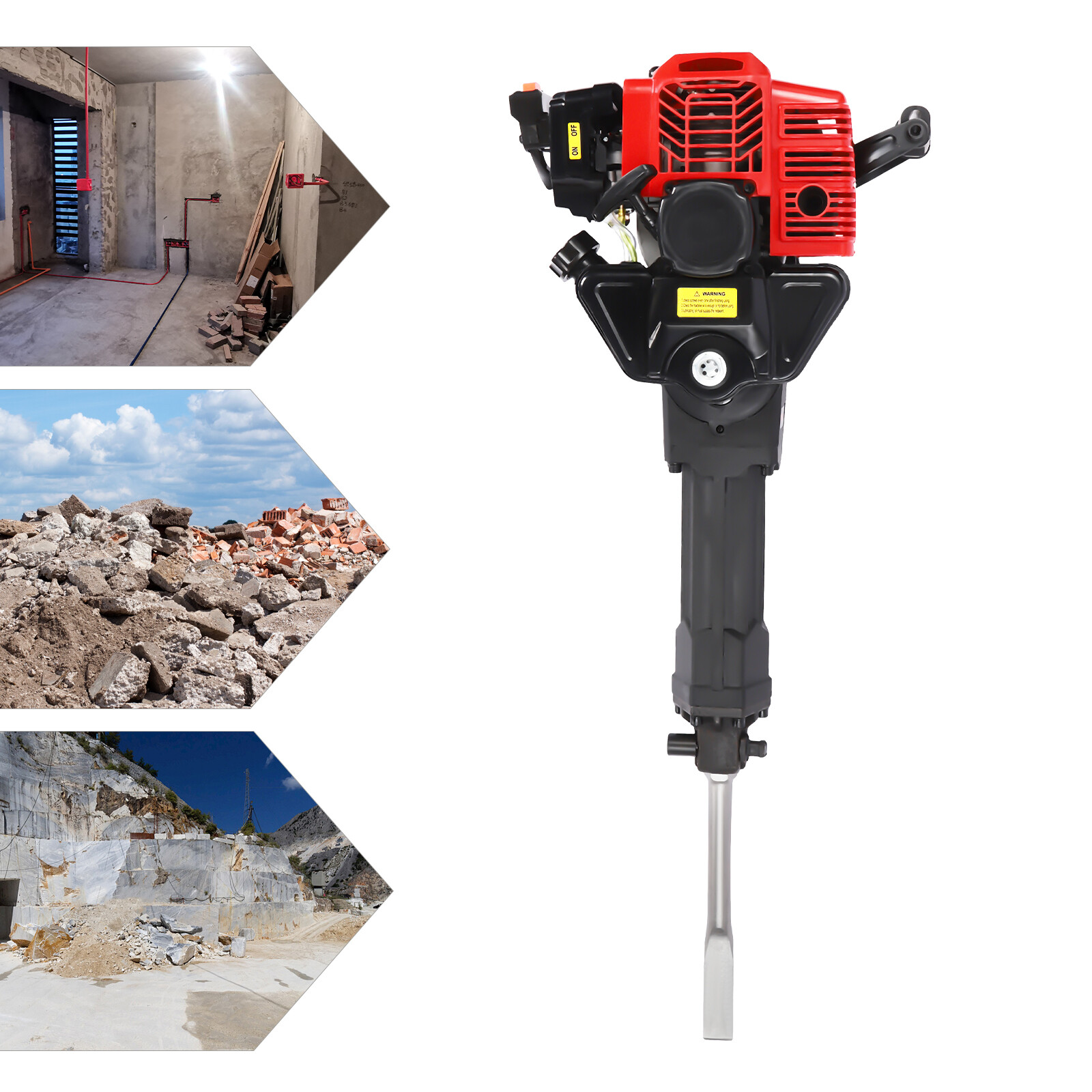 52cc Gas Gasoline Demolition Jack Hammer Concrete Breaker Punch Drill Jackhammer 52cc Gas Gasoline Demolition Jack Hammer Concrete Breaker Punch Drill Jackhammer