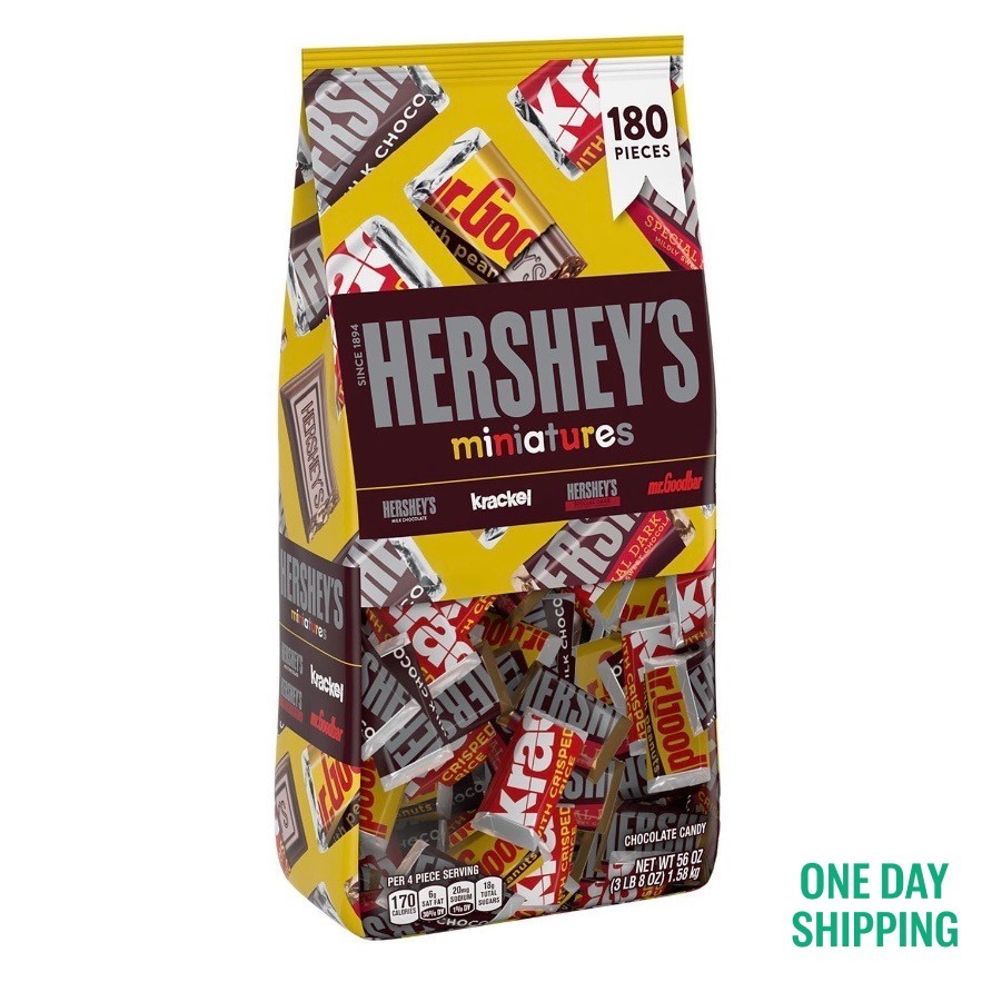 HERSHEY\'S Miniatures Variety Pack Chocolate Candy Bulk Assortment 180 Pieces HERSHEY\'S Miniatures Variety Pack Chocolate Candy Bulk Assortment 180 Pieces