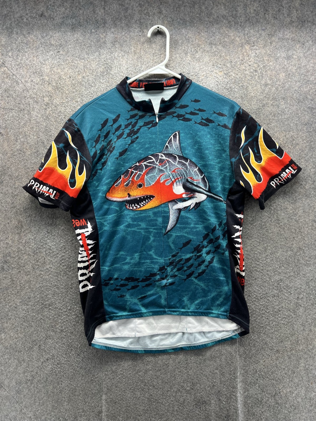 Primal Wear Cycling Jersey Mens Medium Multicolor Shark Short Sleeve 1/4 Zip Top