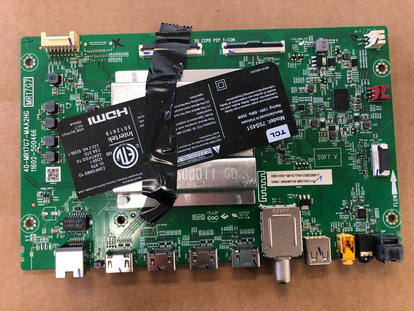 TCL 30800-000501 Main Board for 75S451 TCL 30800-000501 Main Board for 75S451