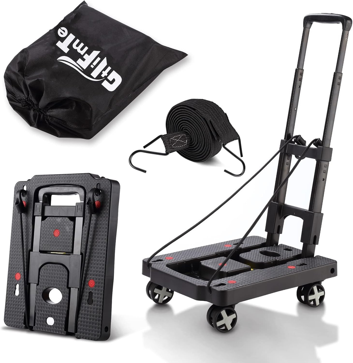 Foldable Hand Truck, Lightweight Luggage Cart for Airport Car Seat