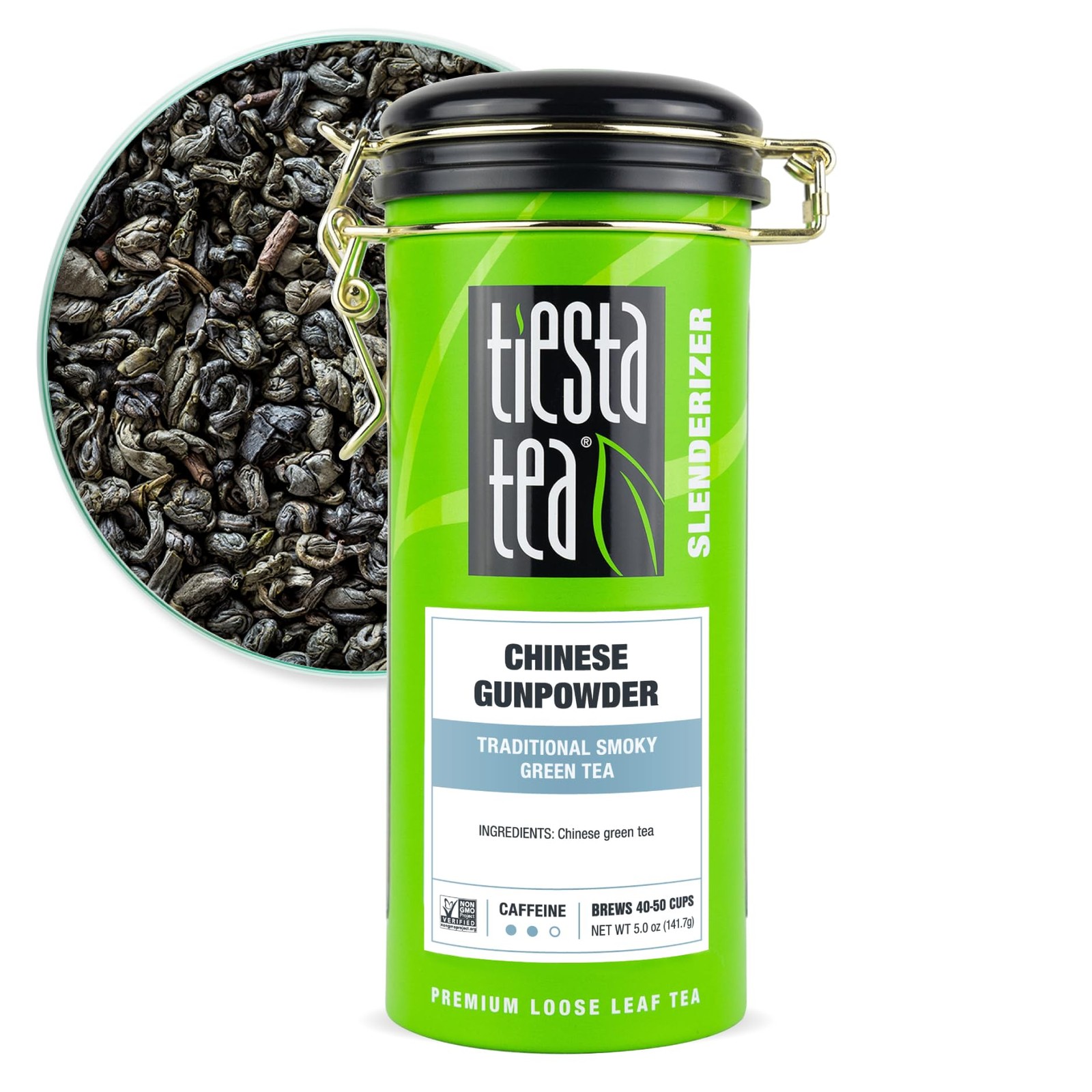 Traditional Smoky Green Tea Loose Leaf 50 Cups Premium Chinese Gunpowder Tea