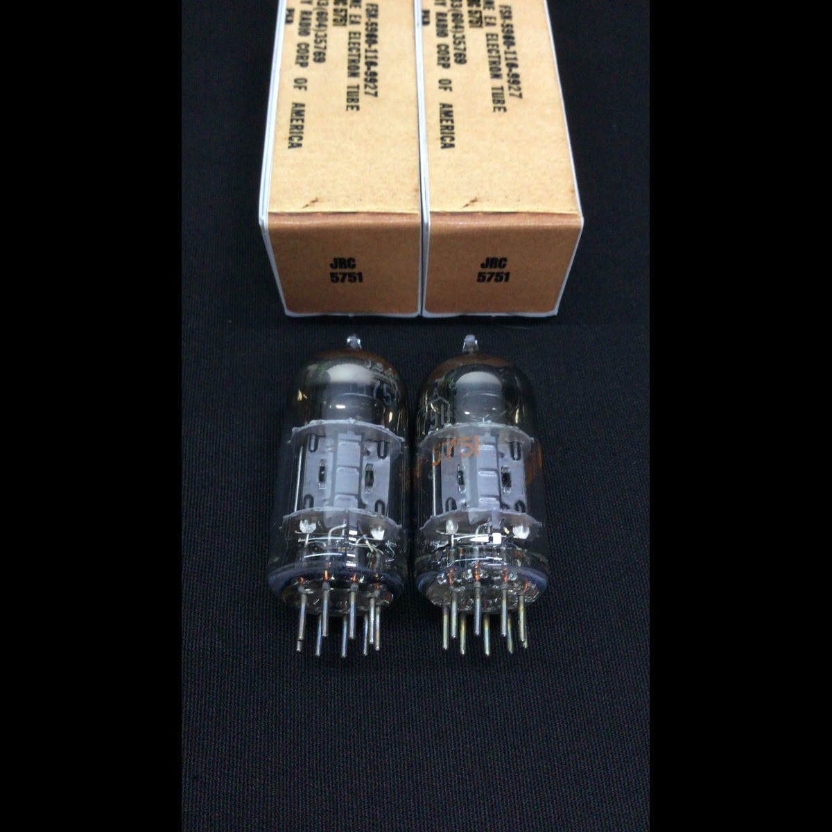 Matched Pair RCA JRC JAN 5751 (12AX7) Black Plate VACUUM TUBES Test NOS 8.1346