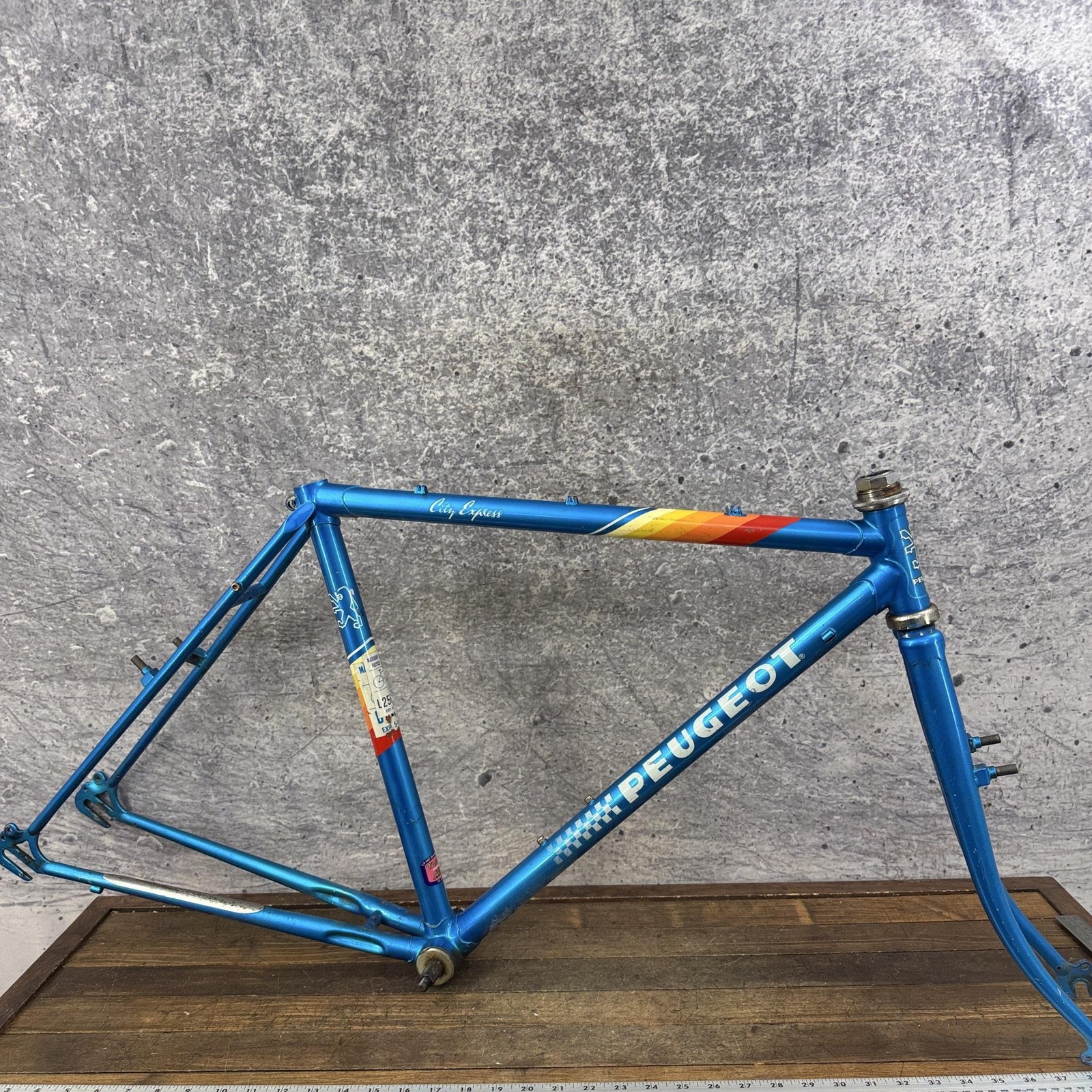 Vintage Peugeot City Express Mountain Frame 19in Lugged Tange 26in 126 Cafe 80s