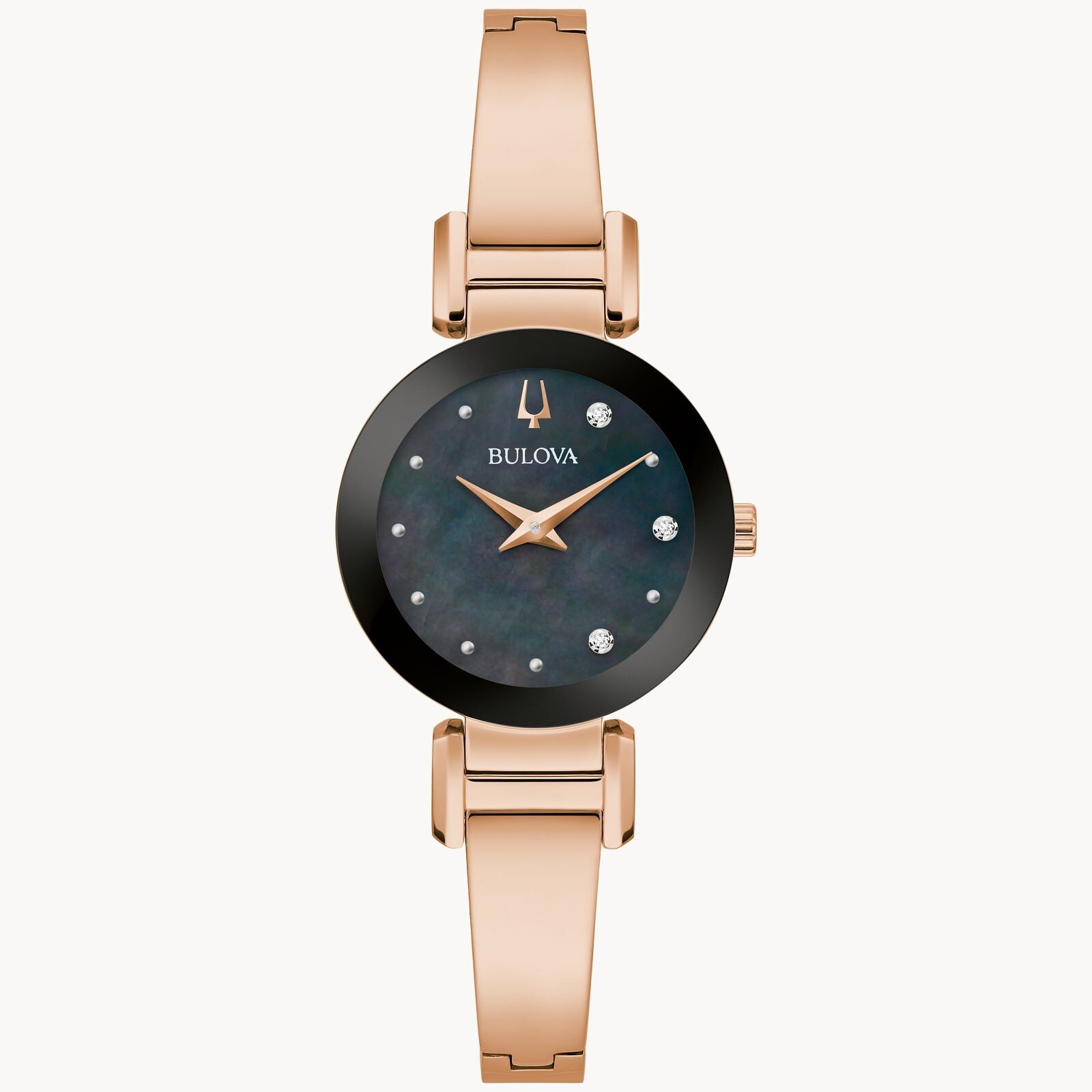 Bulova Women's Modern Quartz Gemmed Rose Gold Stainless Steel Watch 26 MM 97P163 Bulova Women's Modern Quartz Gemmed Rose Gold Stainless Steel Watch 26 MM 97P163