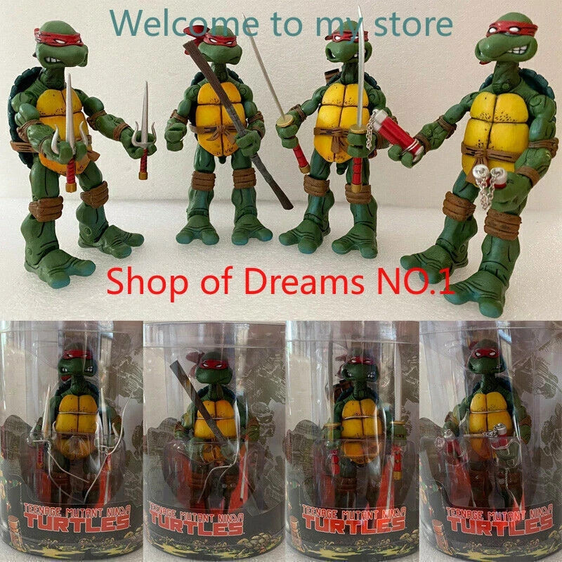 4 PCS NECA Teenage Mutant Ninja Turtles Red Headband Action Figures Model Toys