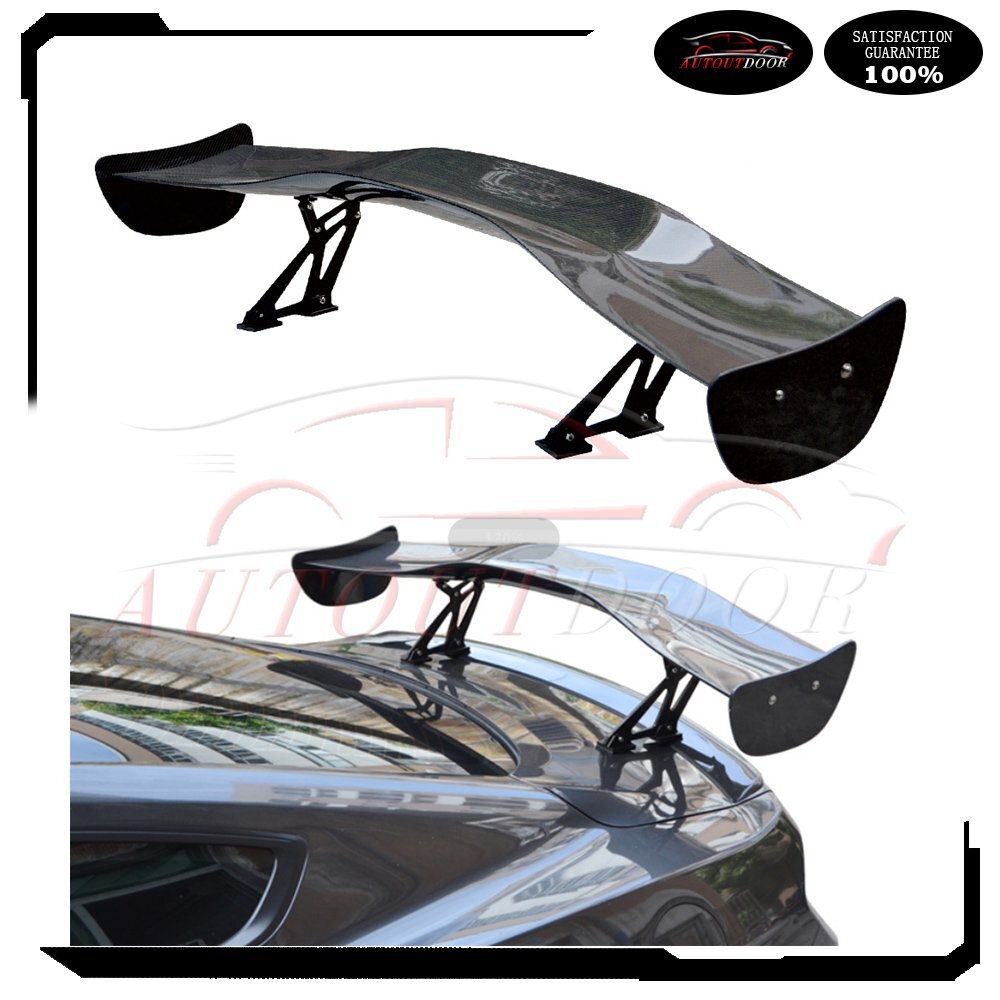 Universal 57 Inch Real Carbon Fiber GT Wing Span JDM Trunk Spoiler Adjustable