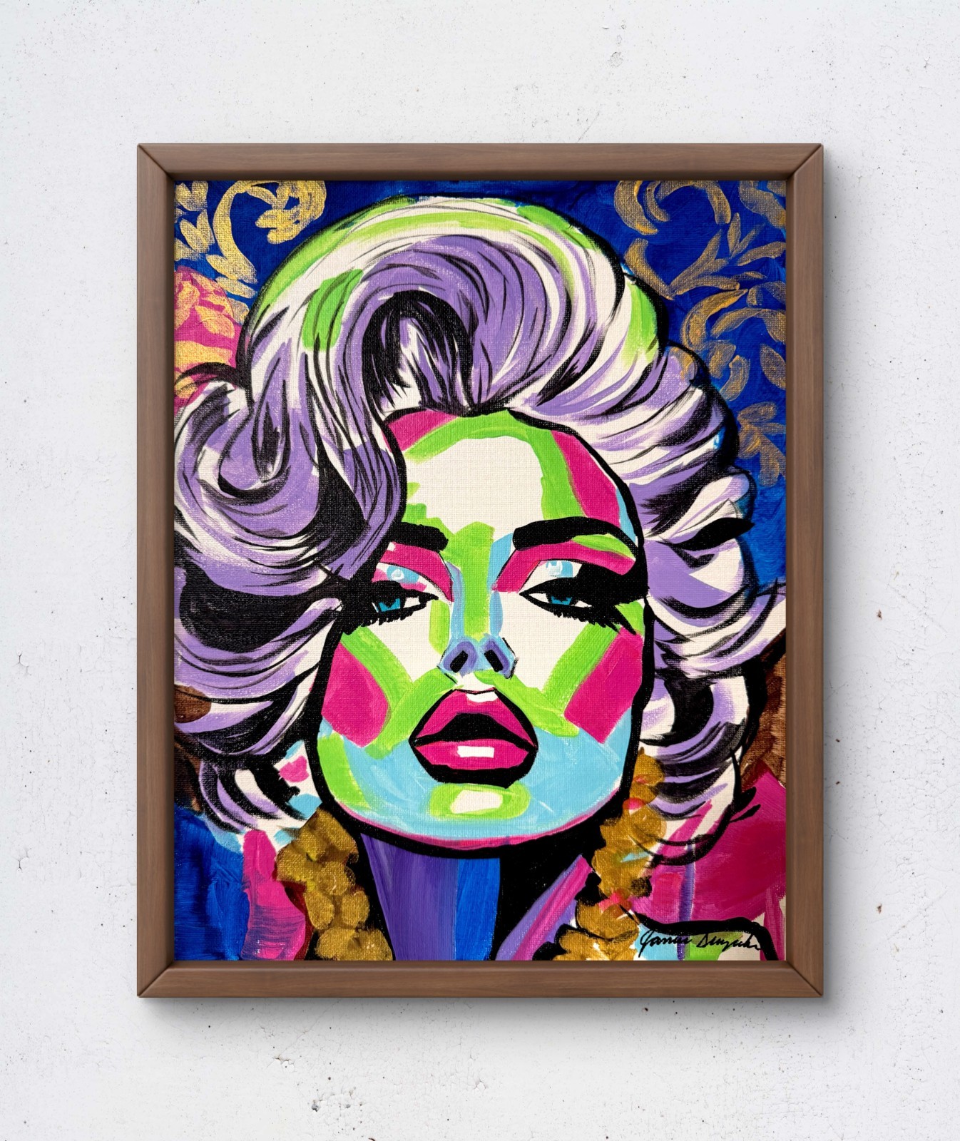 JANICEART 14x11 Original Woman Portrait Abstract Collectible Acrylic Wall Art JANICEART 14x11 Original Woman Portrait Abstract Collectible Acrylic Wall Art