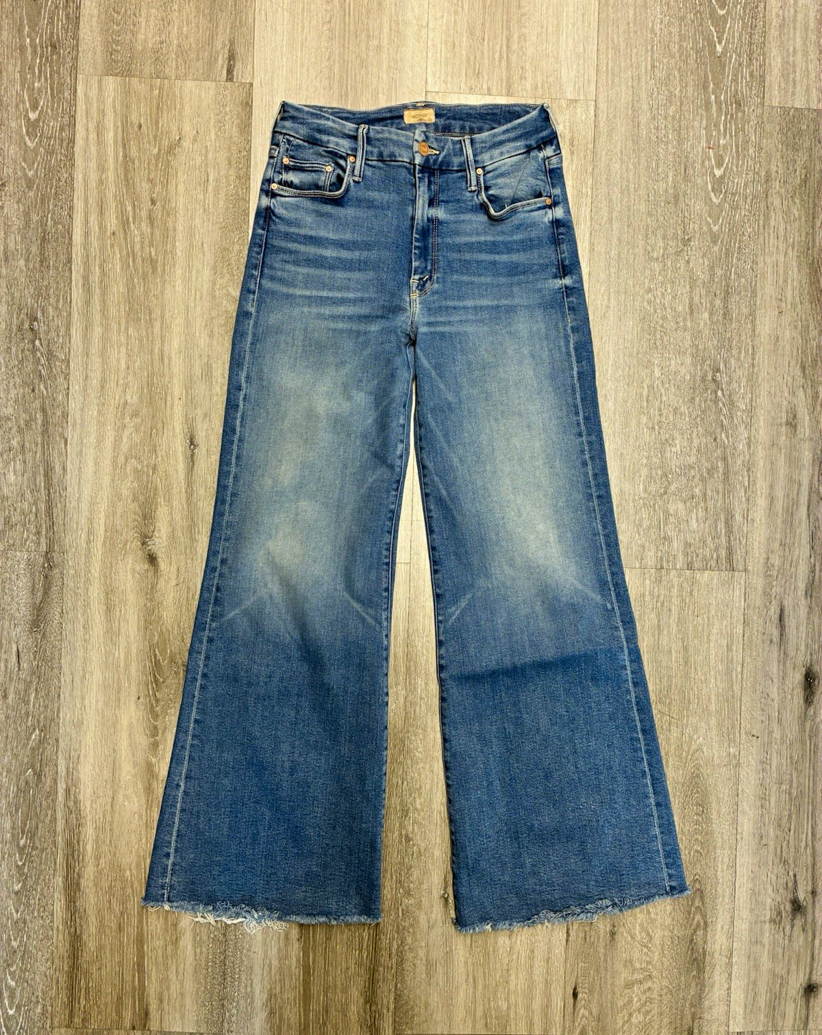 Mother The Roller Super Flare Wide-Leg Blue Denim Jeans Size 28