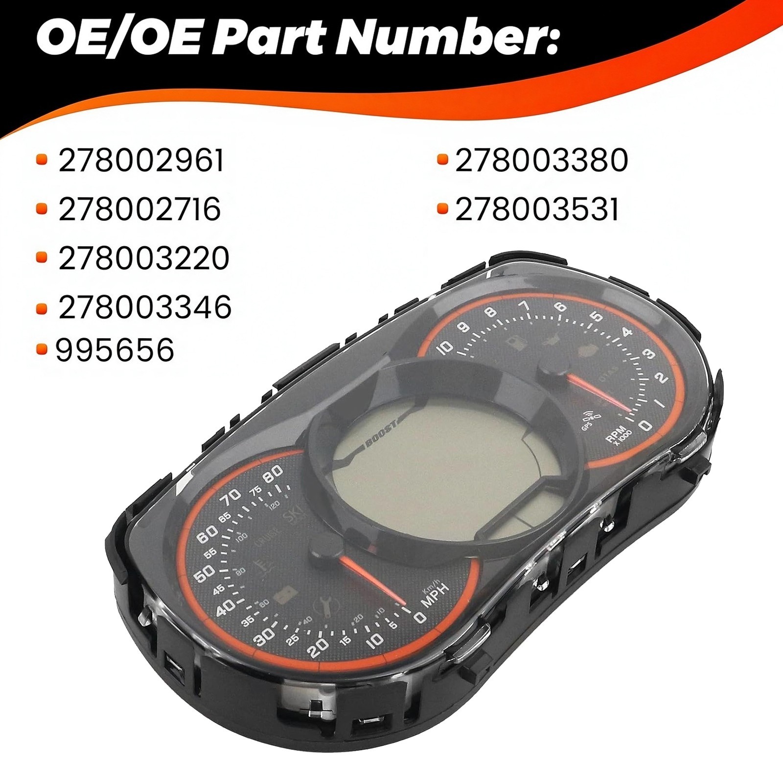 For SeaDoo RXP-X RXT-X 260 & RS 278002716 LCD Gauge Instrument Cluster 278002961 For SeaDoo RXP-X RXT-X 260 & RS 278002716 LCD Gauge Instrument Cluster 278002961