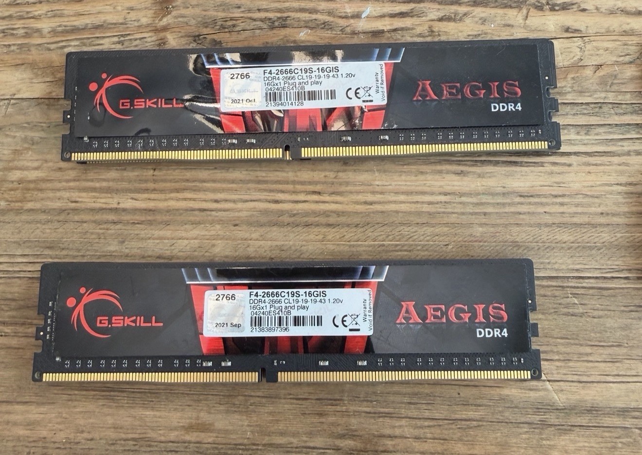 G. SKILL Aegis 16GB (1 x 16GB) PC4-21300 (DDR4-2666) Memory (F42666C19S16GIS)