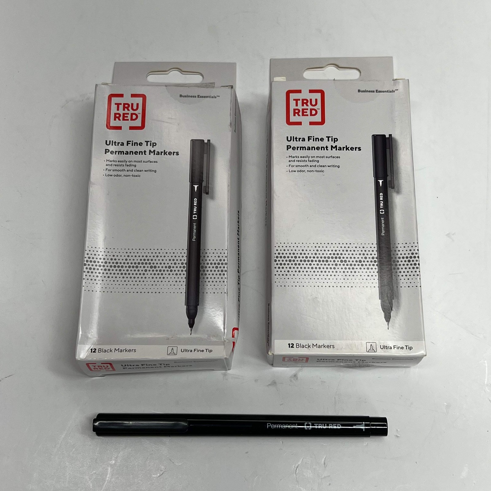 TRU RED (2 PACK, 12 EACH) Ultra Fine Tip Permanent Markers Black TR54534