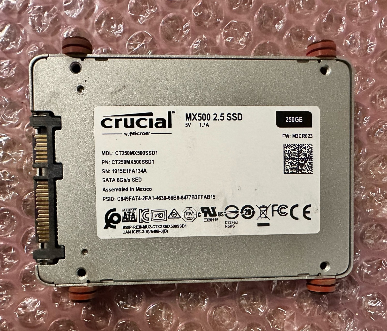 Crucial MX500 250GB SSD SATA III 2.5