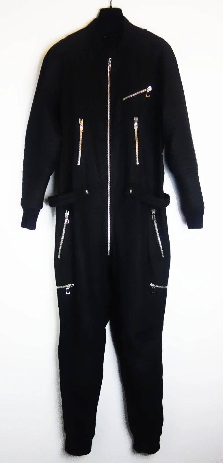 Balmain x H&M Black Moto Biker Jumpsuit sz.M 