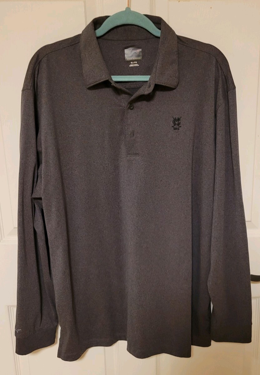 Greg Norman Shark Gray Short Sleeve Performance Polo Shirt Men\'s XL