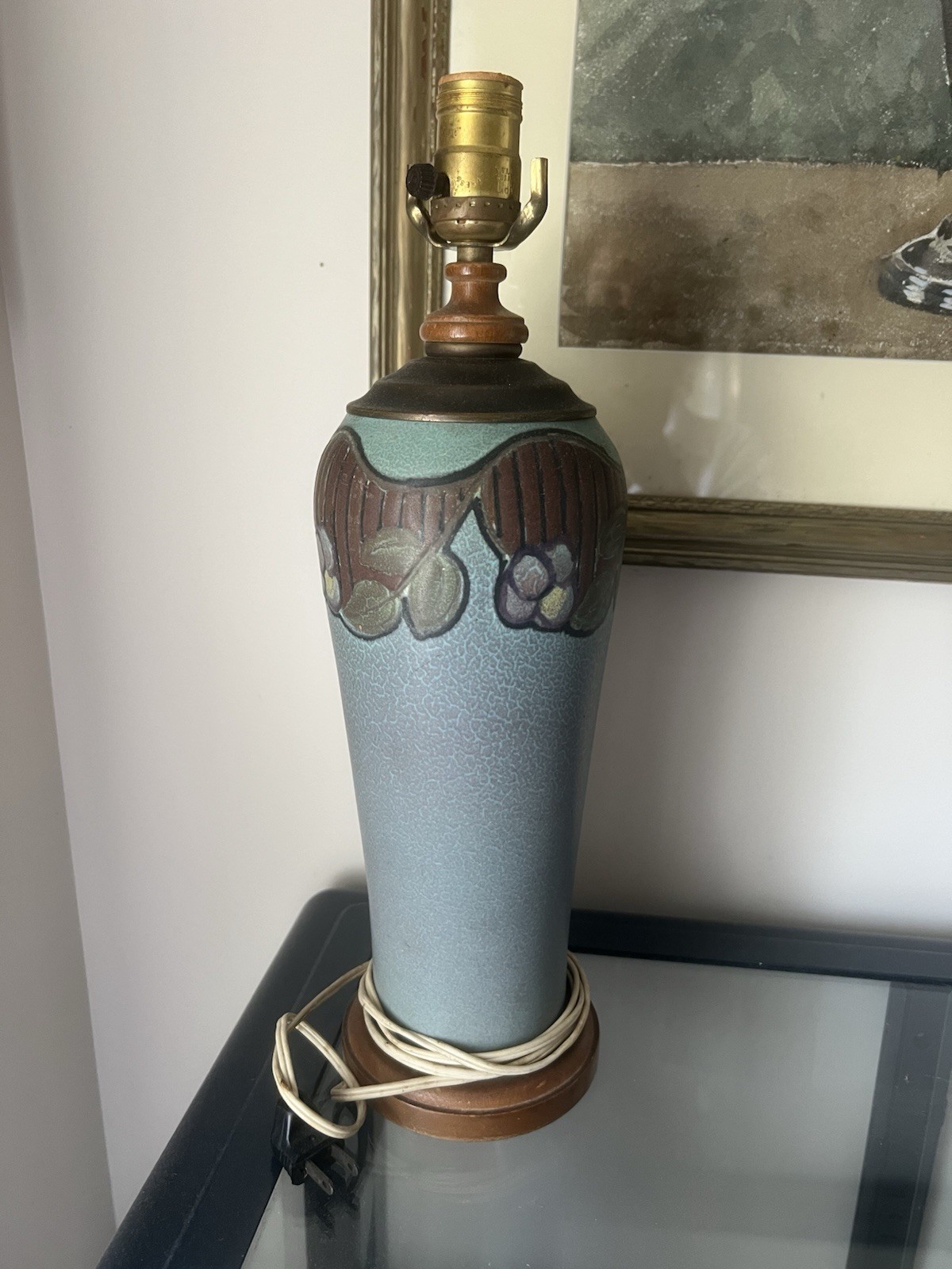 Rookwood Pottery Vellum Lamp Base Vintage Art Pottery Rookwood Pottery Vellum Lamp Base Vintage Art Pottery