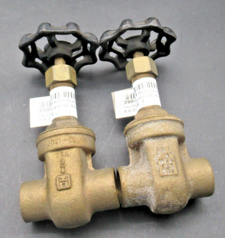 2 Pack HAMMOND GATE VALVES IB635  ¾”  BRONZE 125 WSP 200 WOG SWEAT TYPE (NOS)