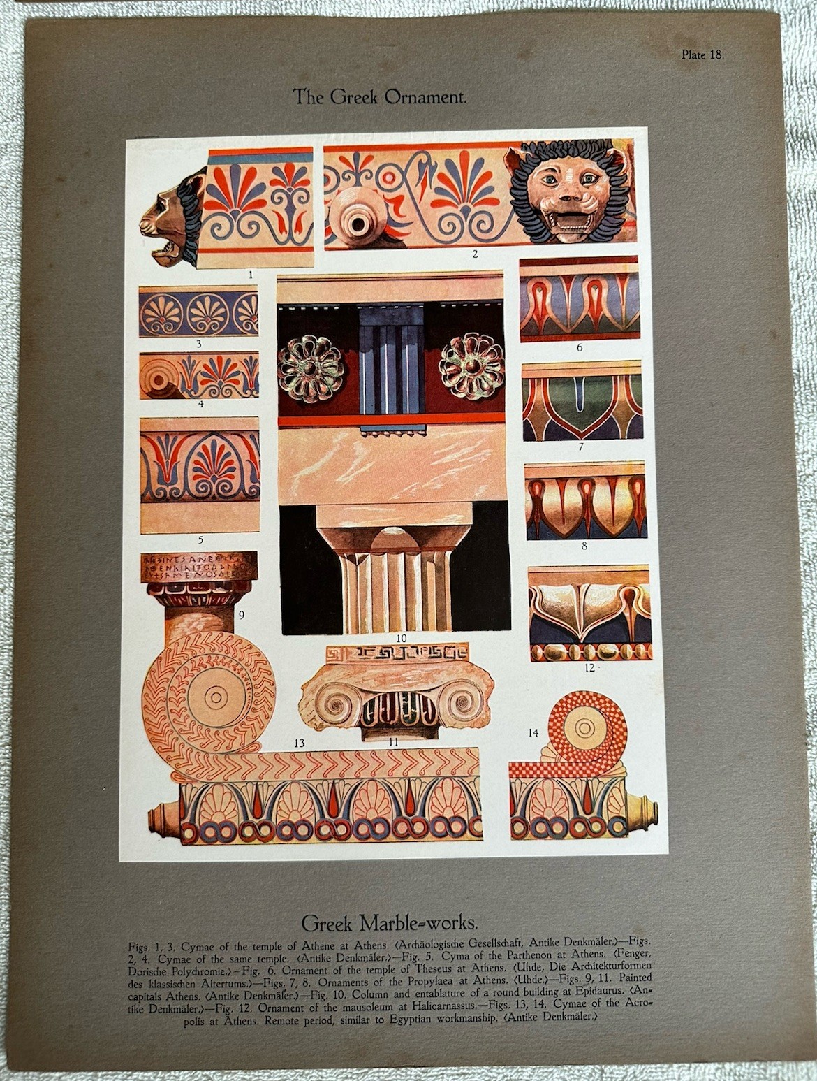 RARE 1915 German Antique Historical Ornament Styles- All 60 Speltz Color Plates