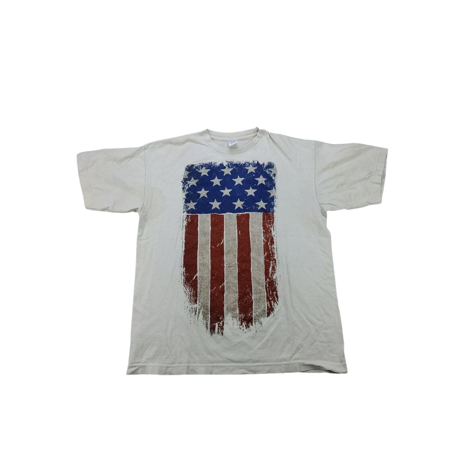 Mens Made in the USA Brand Patriotic T Shirt American Flag Graphic Size M 38/40