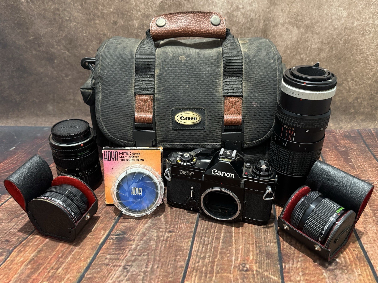 Vintage Canon EF SLR Camera + Extras - UNTESTED