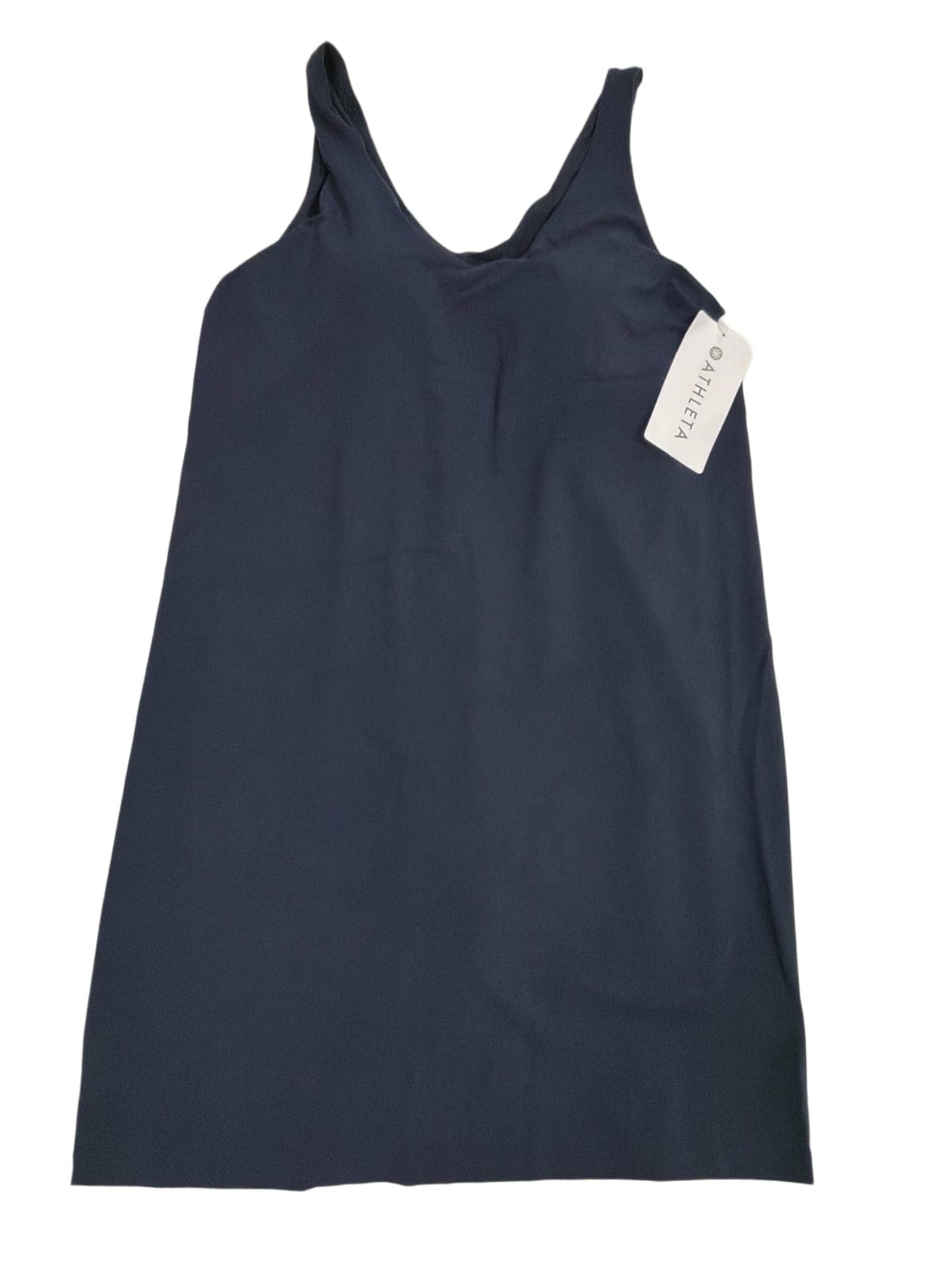 Athleta Transcend Dress Women\'s L Navy Blue Sleeveless Tall Vitafree NWT $115