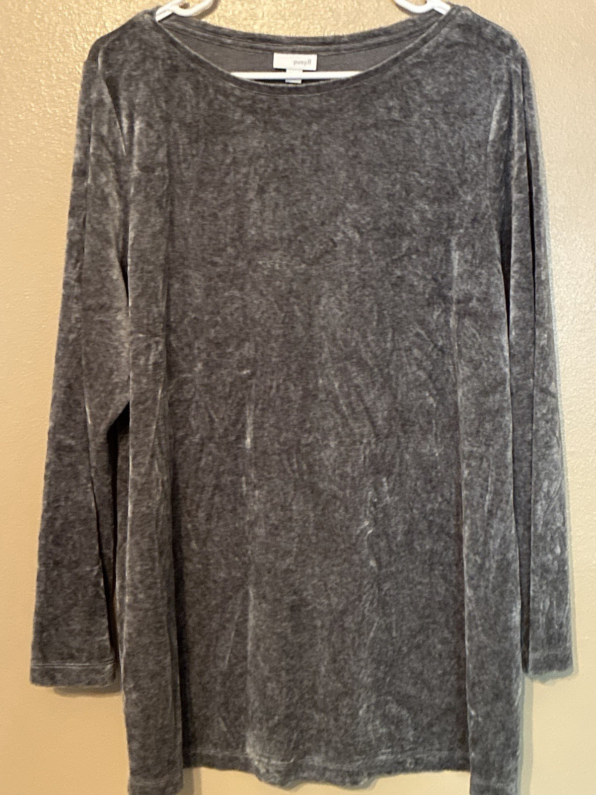 J. Jill Pure Jill Velour Gray Tunic Top Size XL Long Sleeve J. Jill Pure Jill Velour Gray Tunic Top Size XL Long Sleeve