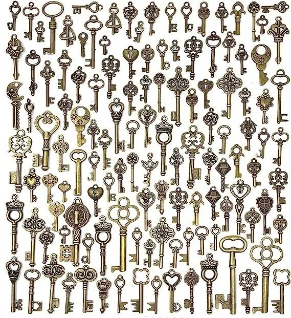 Lot Of 125 Vintage Style Antique Skeleton Furniture Cabinet Old Lock Keys Jewelr Lot Of 125 Vintage Style Antique Skeleton Furniture Cabinet Old Lock Keys Jewelr