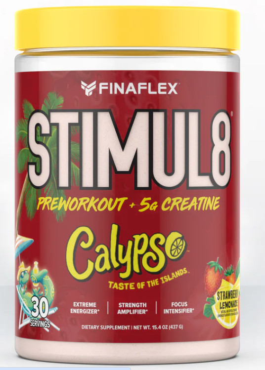FINAFLEX STIMUL8 Preworkout Calypso Strawberry Lemonade 30 servings 5g creatine FINAFLEX STIMUL8 Preworkout Calypso Strawberry Lemonade 30 servings 5g creatine