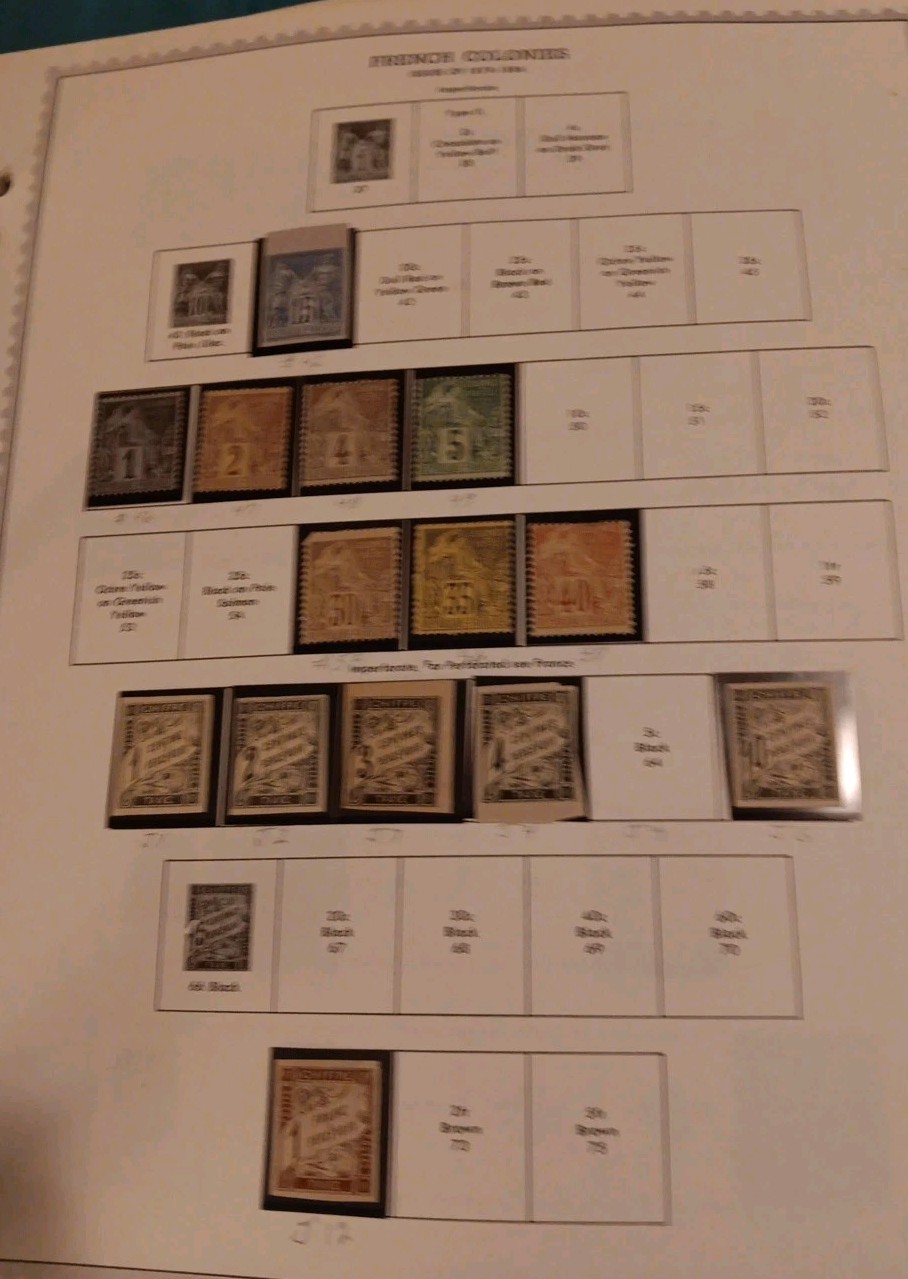 1878-86 French Colonies Stamps(14) #42,46-49,55-57,J1-J4,J6,J12 CV$249,sell$79. 1878-86 French Colonies Stamps(14) #42,46-49,55-57,J1-J4,J6,J12 CV$249,sell$79.